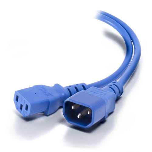 0.3m C14 to C13 Power Cable Blue PVC 1.0mm Power Lead