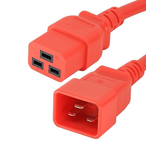 1m C20 to C19 Power Cable Red PVC 1.5mm