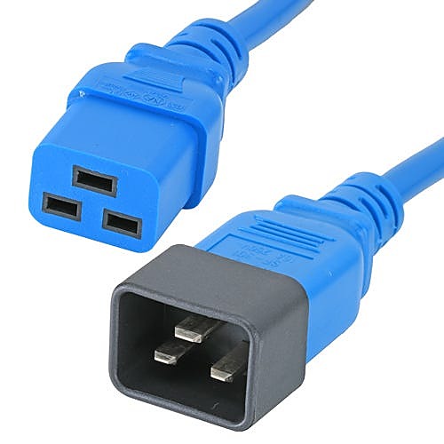 0.5m C20 to C19 Power Cable Blue PVC 1.5mm