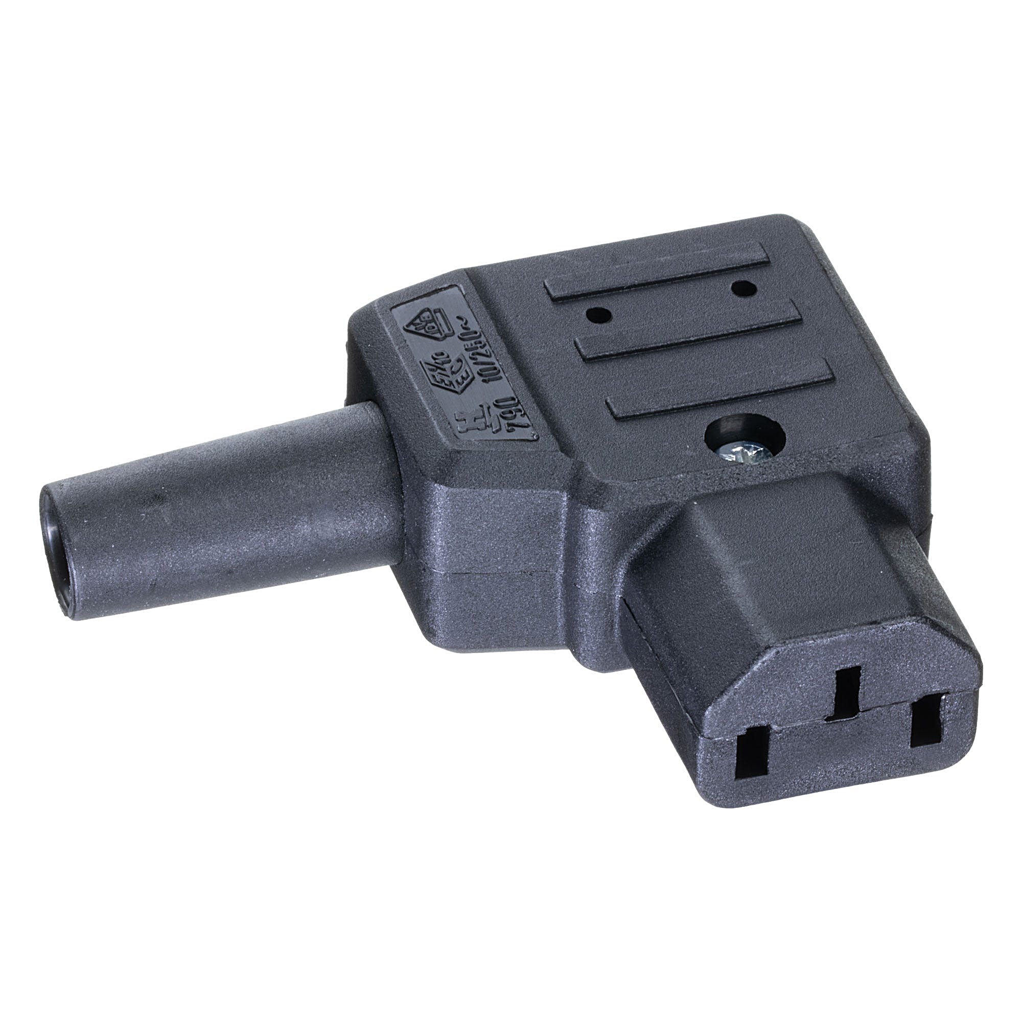 IEC C13 Rewireable Connector 10A Right Angle, Screw Terminals