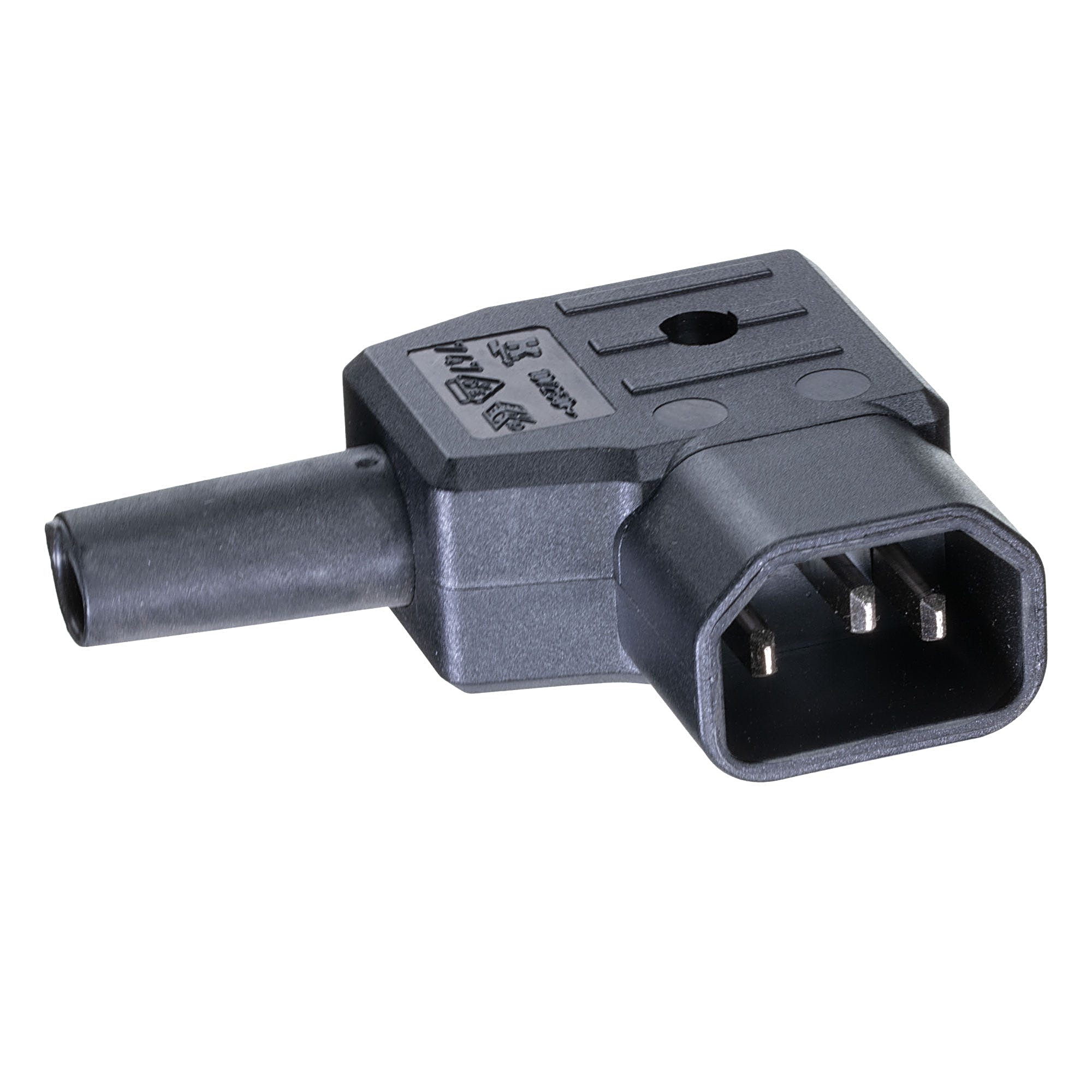 IEC C14 Rewireable Plug 10A Right Angle, Screw Terminals