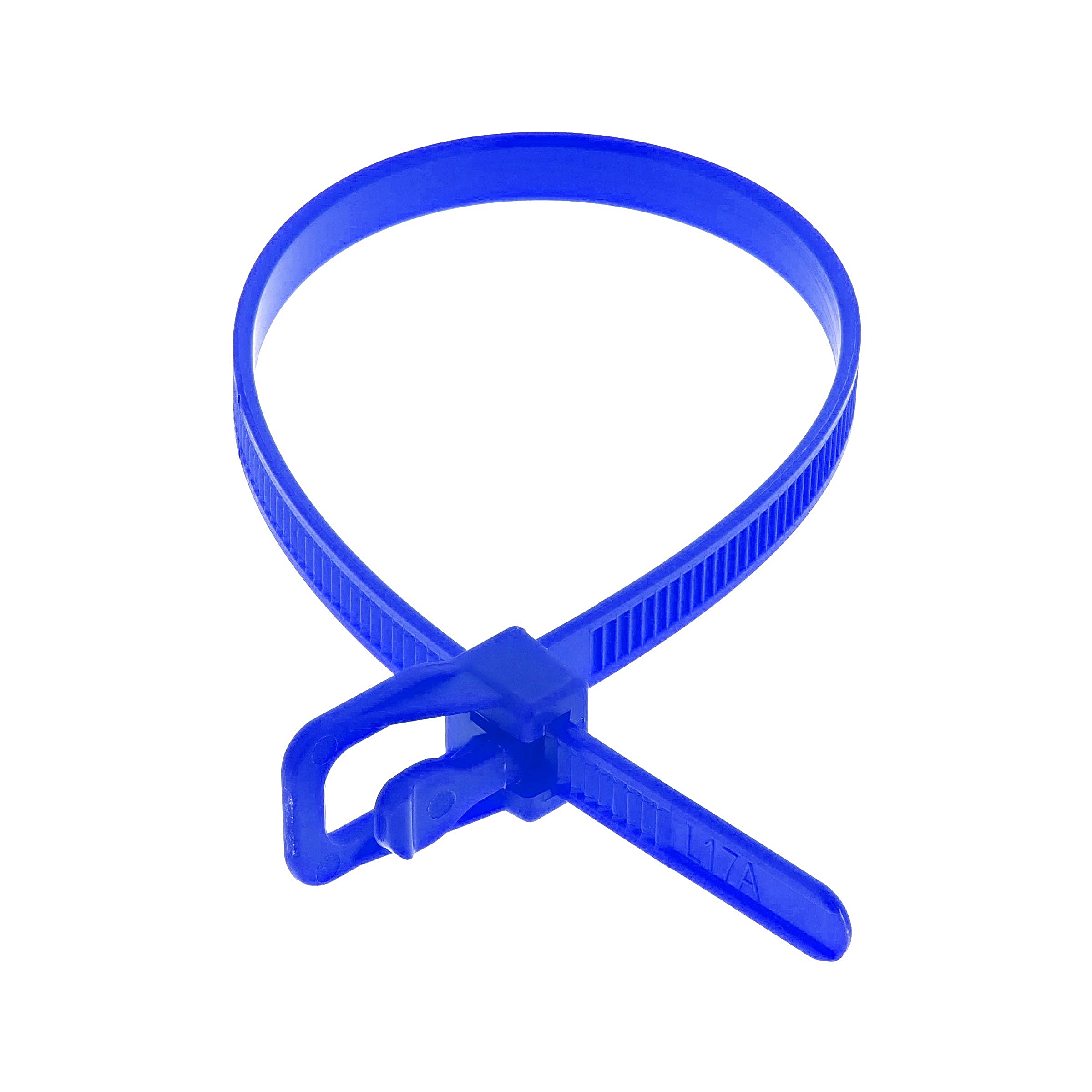 Reusable Releasable Cable Ties 300mm x 4.8mm Blue, Pack of 100