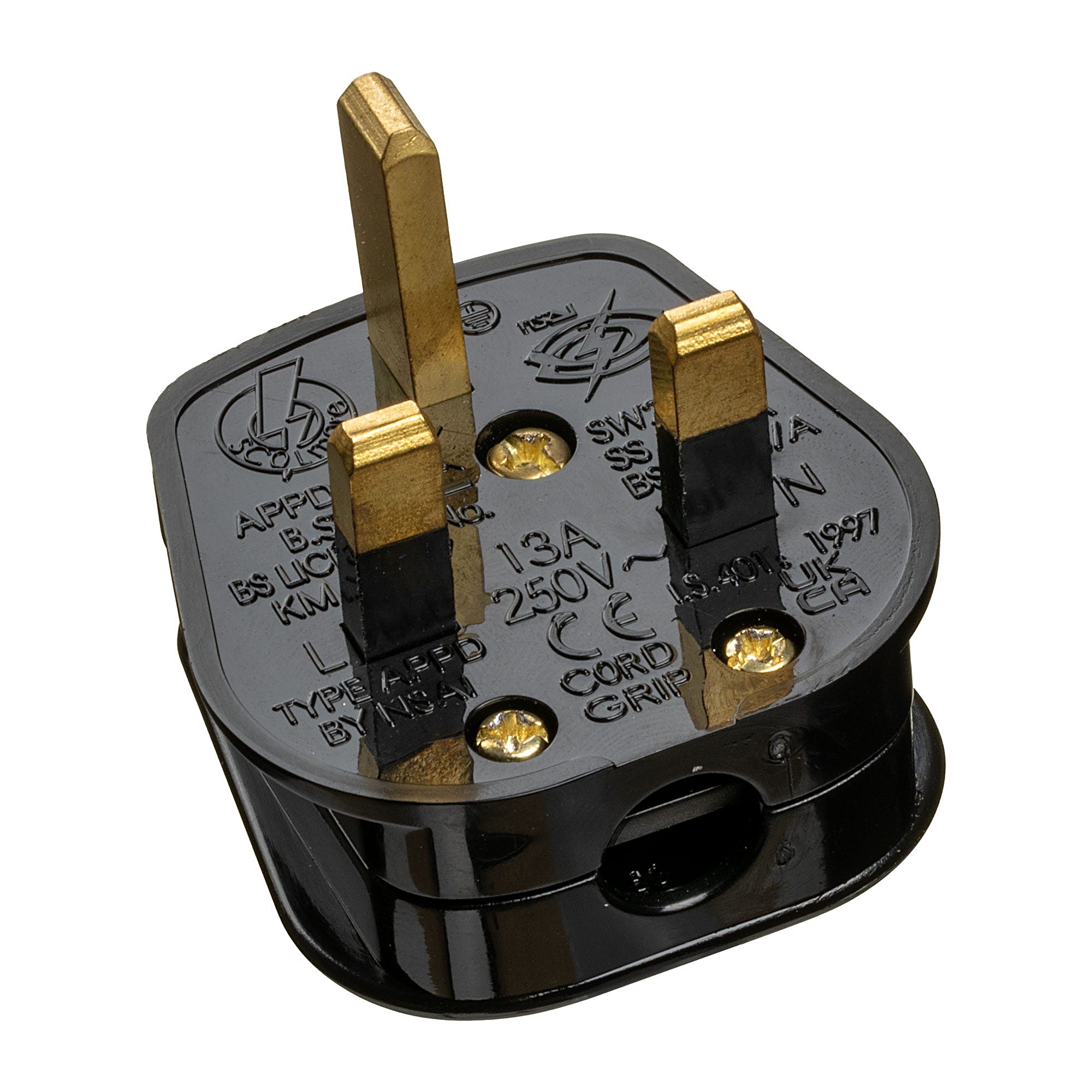 UK 13A Rewireable Mains Plug Black BS 1363