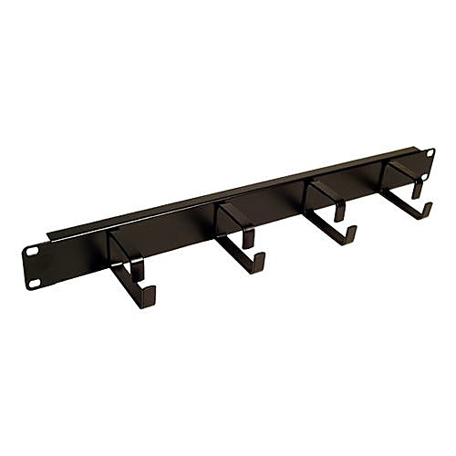 1U Cable Management Panel 4 Ring Black