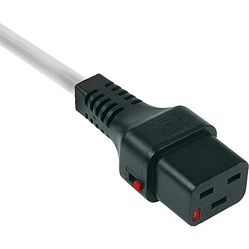 2m Locking C20 to C19 Power Lead 16A, IEC Lock, White