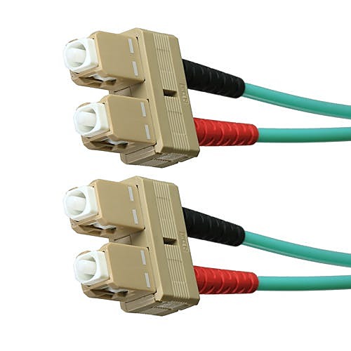4m OM4 SC to SC Fibre Optic Cable Multimode 50/125 Aqua