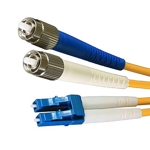 10m OS2 FC to LC Fibre Optic Cable Single Mode 9/125 Yellow