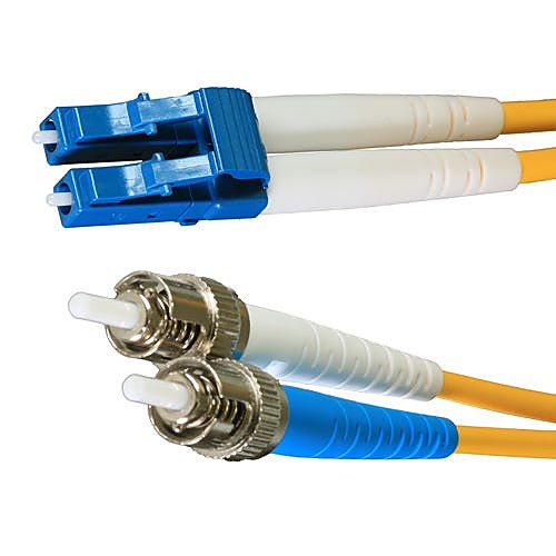 1m OS2 LC to ST Fibre Optic Cable Single Mode 9/125 Yellow