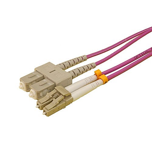3m OM3 LC to SC Fibre Optic Cable Multimode 50/125 Violet