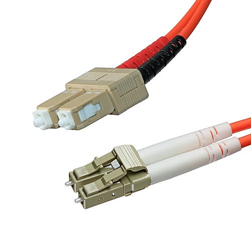 3m OM3 LC to SC Fibre Optic Cable Multimode 50/125 Orange