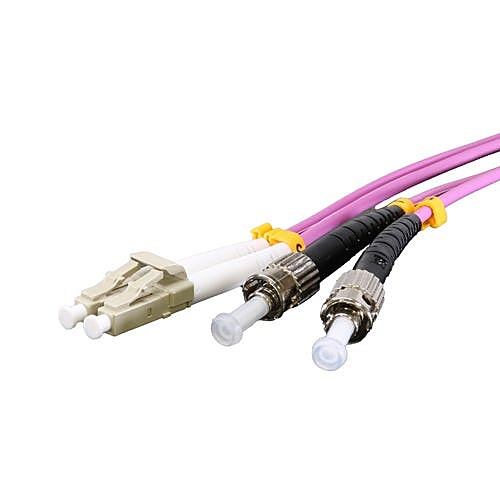 5m OM3 LC to ST Fibre Optic Cable Multimode 50/125 Violet