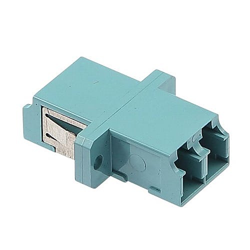 LC Duplex Fibre Adapter OM3 Aqua