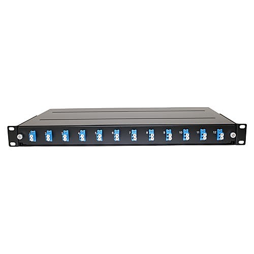 24 Fibre LC Duplex Patch Panel 1U, Loaded, OS2 Blue