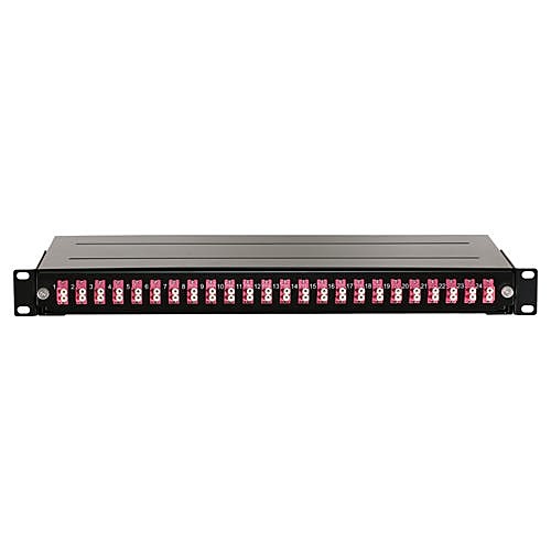 48 Fibre LC Duplex Patch Panel 1U, Loaded, OM4 Aqua