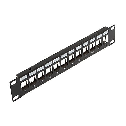 12 Port Unloaded Keystone Patch Panel 10 Inch 1U