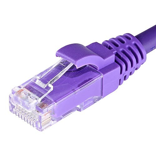 0.5m Cat5e Ethernet Cable Violet U/UTP LSOH 26AWG Snagless