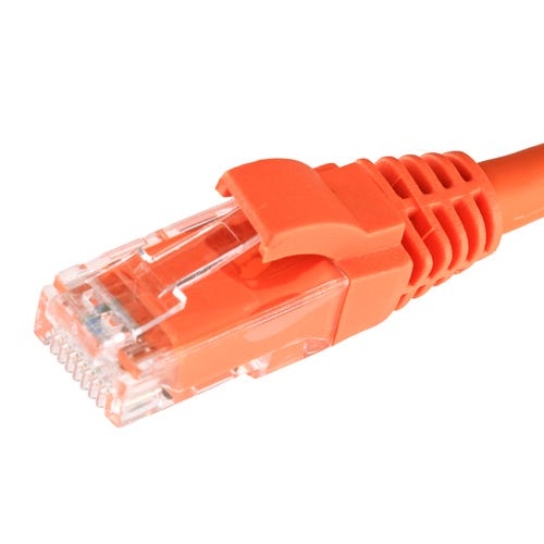 0.5m Cat5e Ethernet Cable Orange U/UTP LSOH 26AWG Snagless