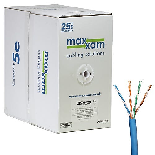 305m CAT5e Network Cable Blue U/UTP LSZH Solid 24AWG Dca