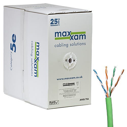 305m CAT5e Network Cable Green U/UTP LSZH Solid 24AWG Dca