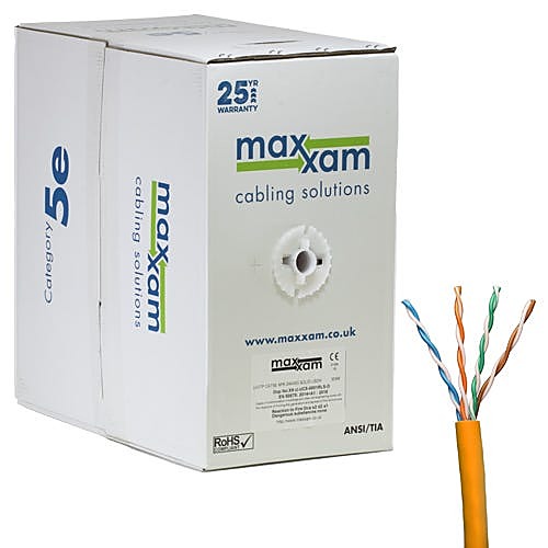 305m CAT5e Network Cable Orange U/UTP LSZH Solid 24AWG Dca