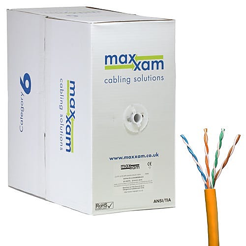 305m CAT6 Network Cable Orange U/UTP LSZH Solid 24AWG Dca