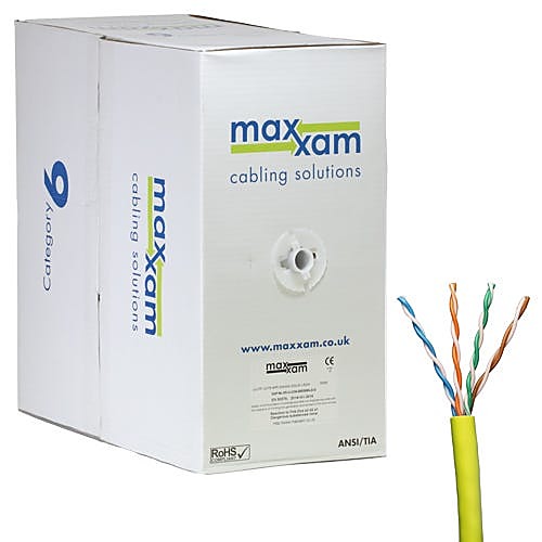 305m CAT6 Network Cable Yellow U/UTP LSZH Solid 24AWG Dca