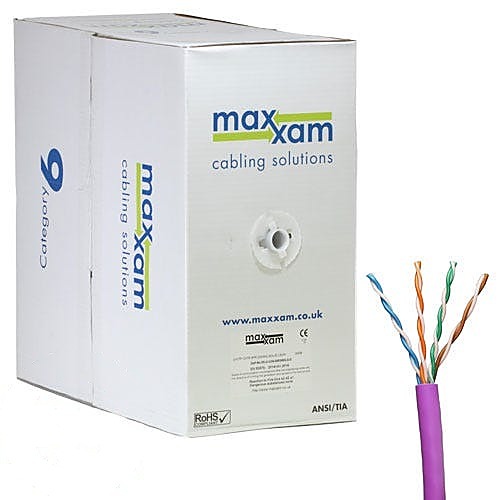 305m CAT6 Network Cable Violet U/UTP LSZH Solid 24AWG B2ca