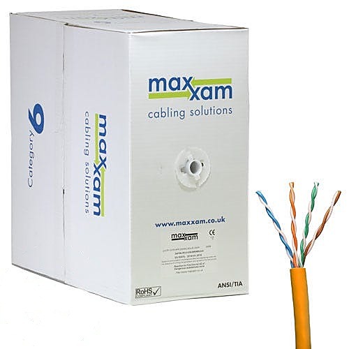 305m CAT6 Network Cable Orange U/UTP LSZH Solid 24AWG B2ca