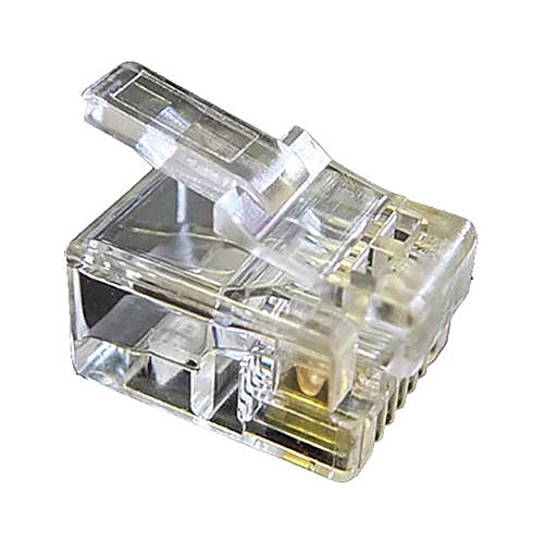 RJ12 6P6C Crimp Plugs, 50 Pack