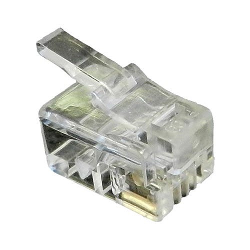 RJ10 4P4C Crimp Plugs, 50 Pack