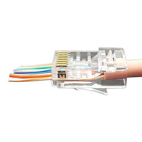 Cat6 UTP Pass-Through RJ45 Plugs, 50 Pack