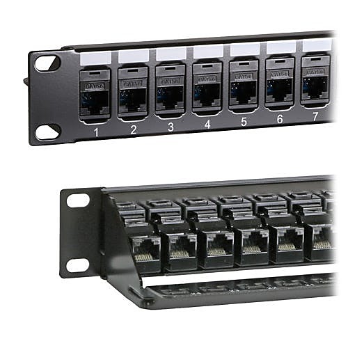 24 Port Cat5e Patch Panel 1U, Coupler Type