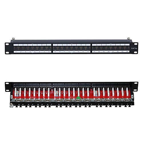 24 Port Cat6A Shielded Patch Panel 1U