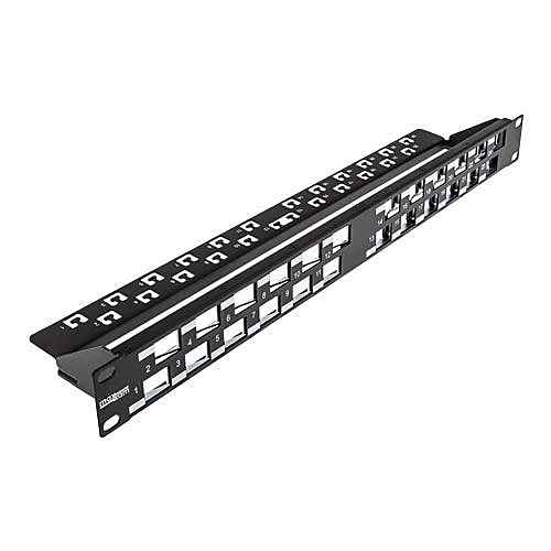 24 Port Unloaded Keystone Patch Panel 1U, Angled