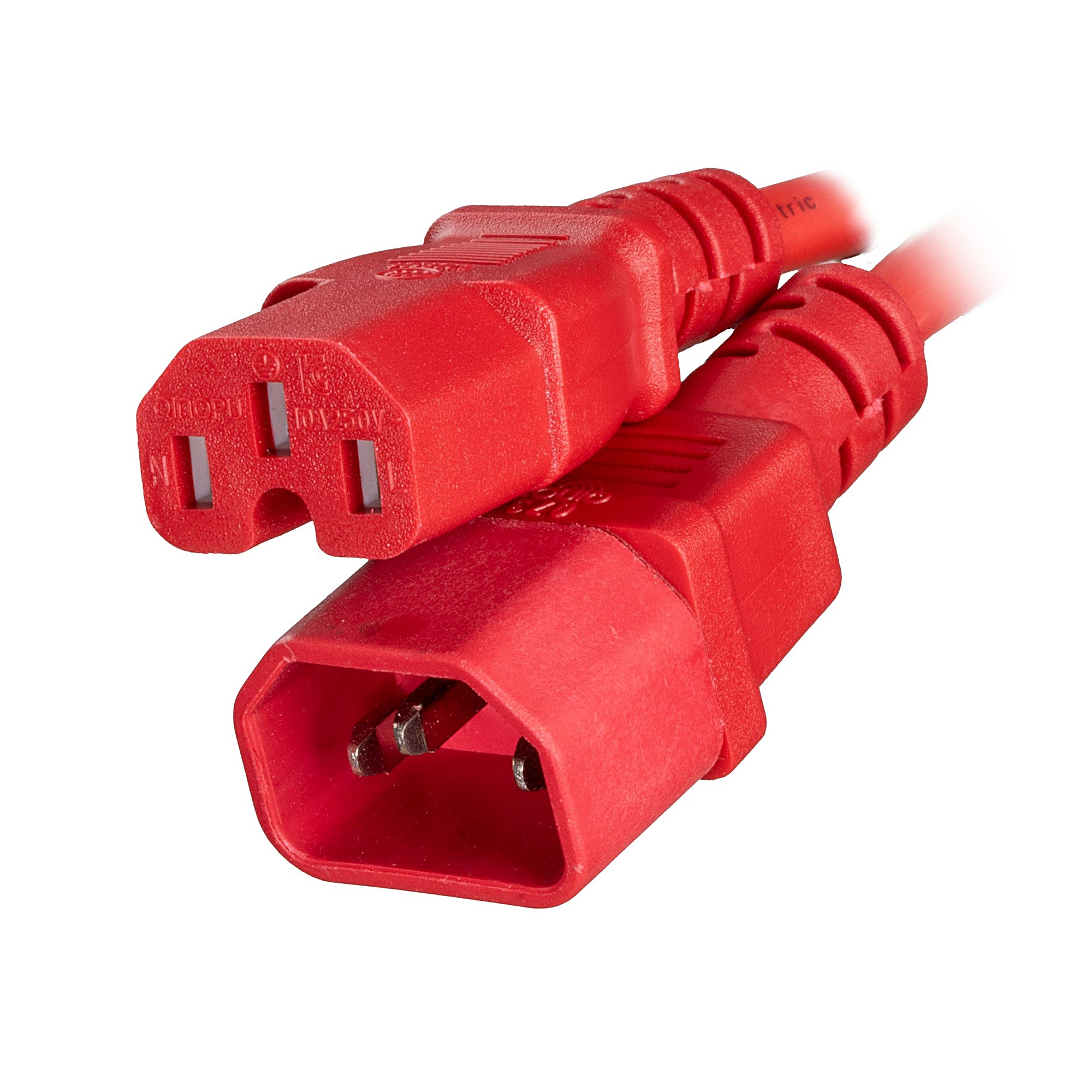 3m C14 to C15 Power Extension Cable Red Rubber 1.0mm