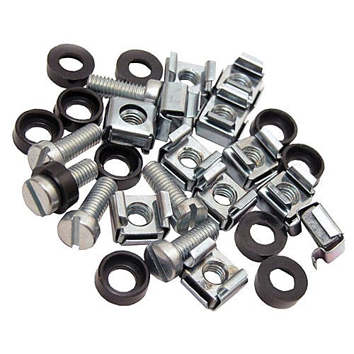 M6 Cage Nuts for 19 Inch Racks, Silver, 50 Pack