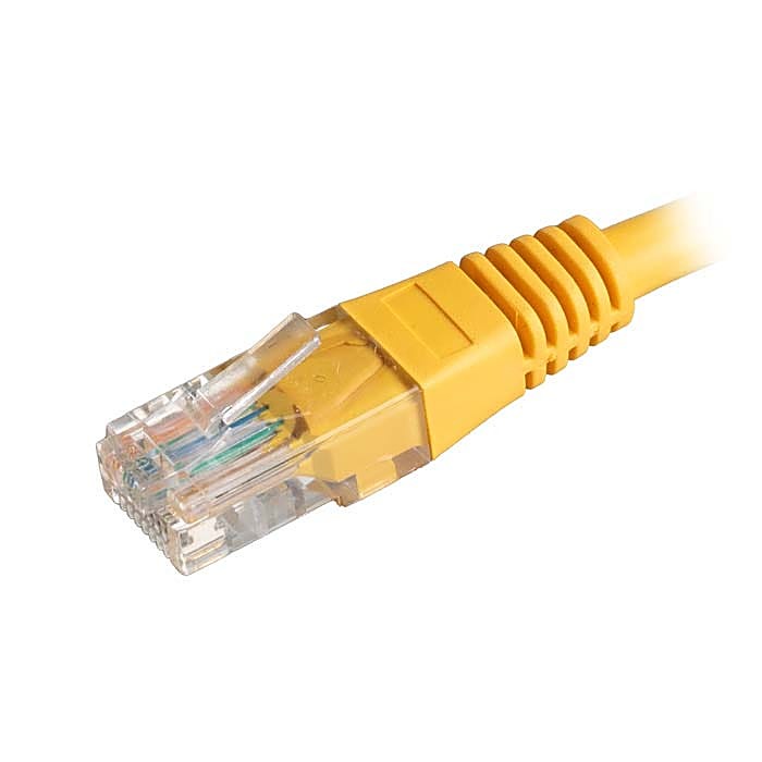 100x 1m Cat5e Patch Cable Yellow U/UTP PVC 26AWG