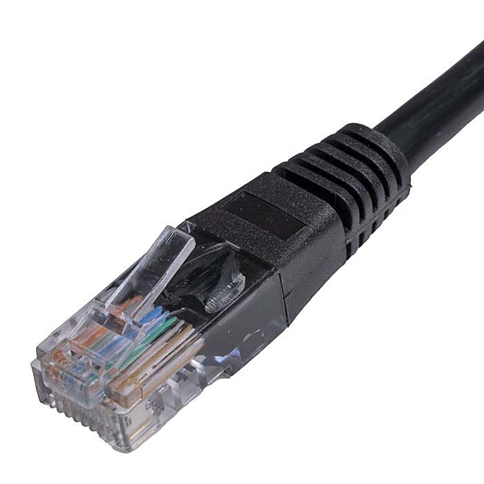 100x 1m Cat5e Patch Cable Black U/UTP PVC 26AWG