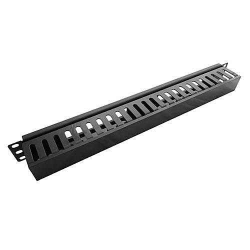 1U Cable Pass-Through Panel Plastic Black