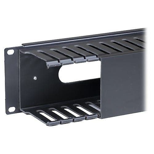 2U Cable Pass-Through Panel Plastic Black