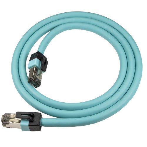 0.5m Cat8 Ethernet Cable Aqua S/FTP LSOH 24AWG Snagless