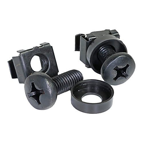 M6 Cage Nuts for 19 Inch Racks, Black, 50 Pack