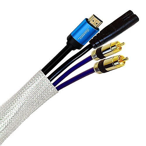 Braided Cable Sleeving 14-25mm, 25m Reel, LSZH White