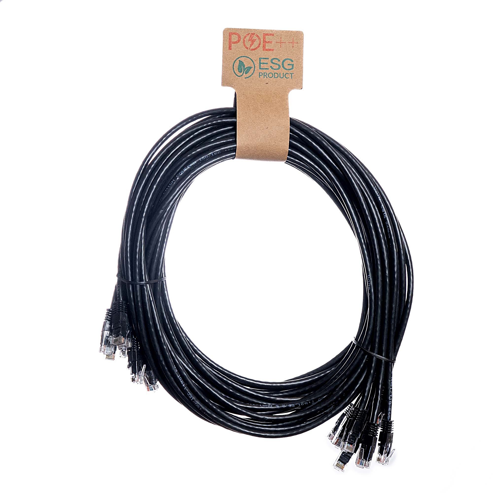 10x 1m Cat6 Patch Cable Black U/UTP PVC 24AWG