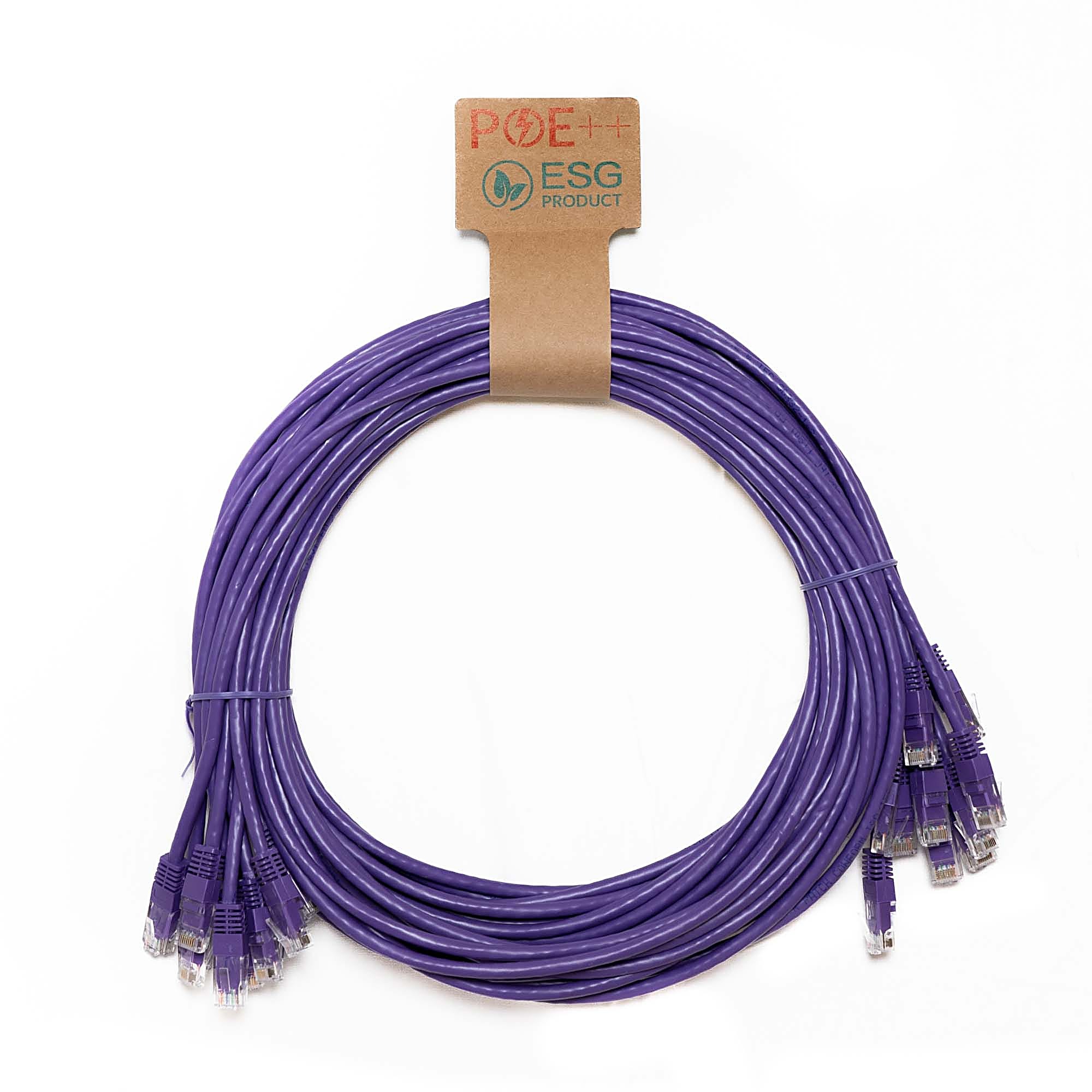 10x 1.5m Cat6 Patch Cable Violet U/UTP PVC 24AWG