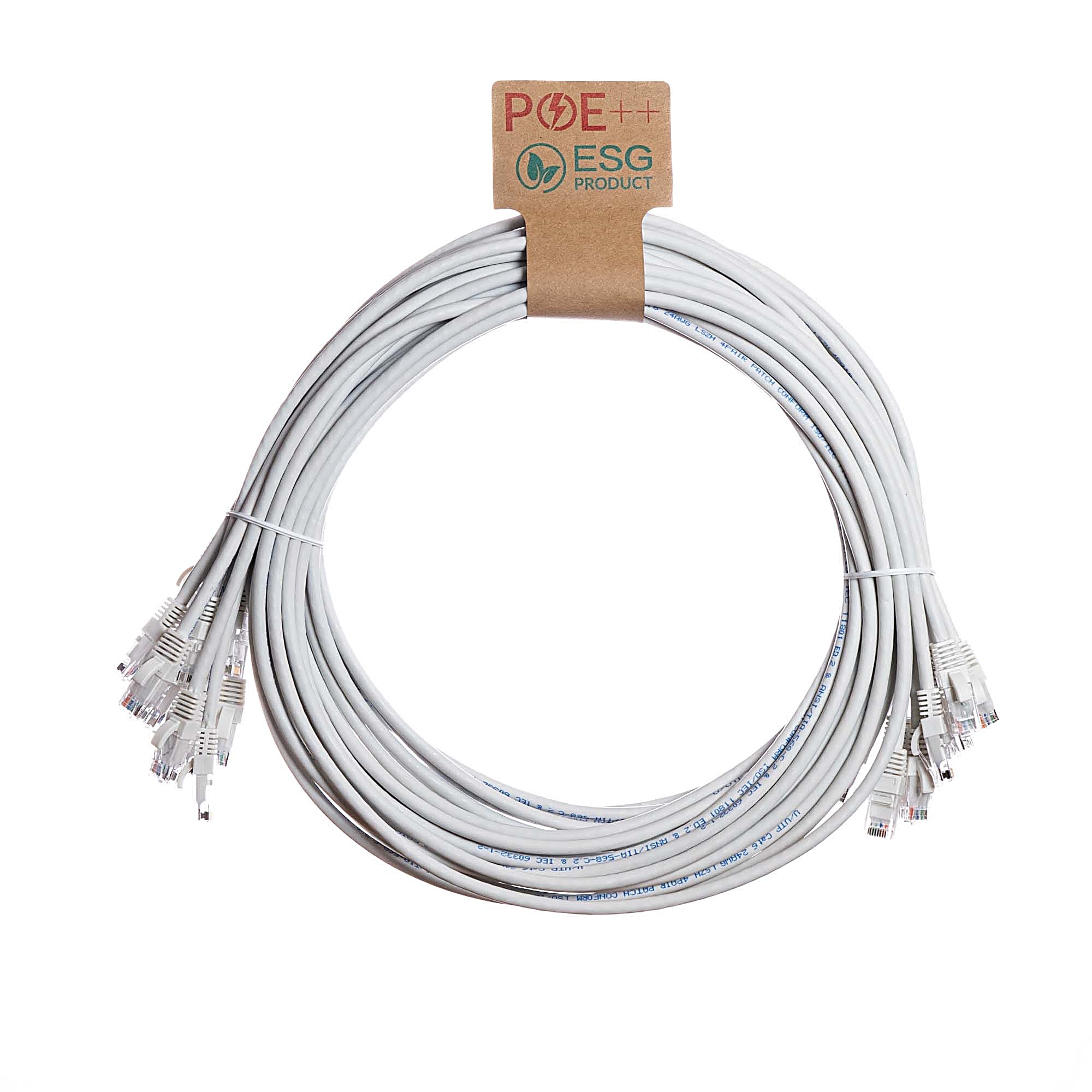 10x 1m Cat6 Patch Cable White U/UTP PVC 24AWG