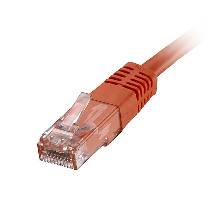 100x 1m Cat6 Patch Cable Orange U/UTP PVC 24AWG