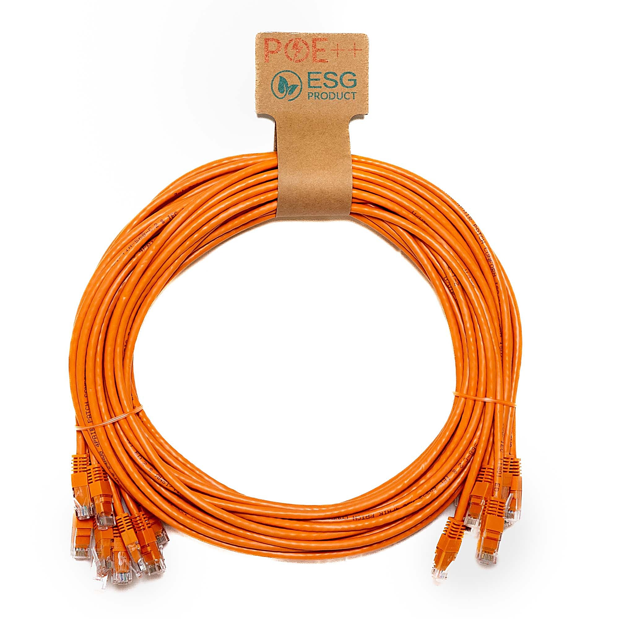 10x 1.5m Cat6 Patch Cable Orange U/UTP PVC 24AWG