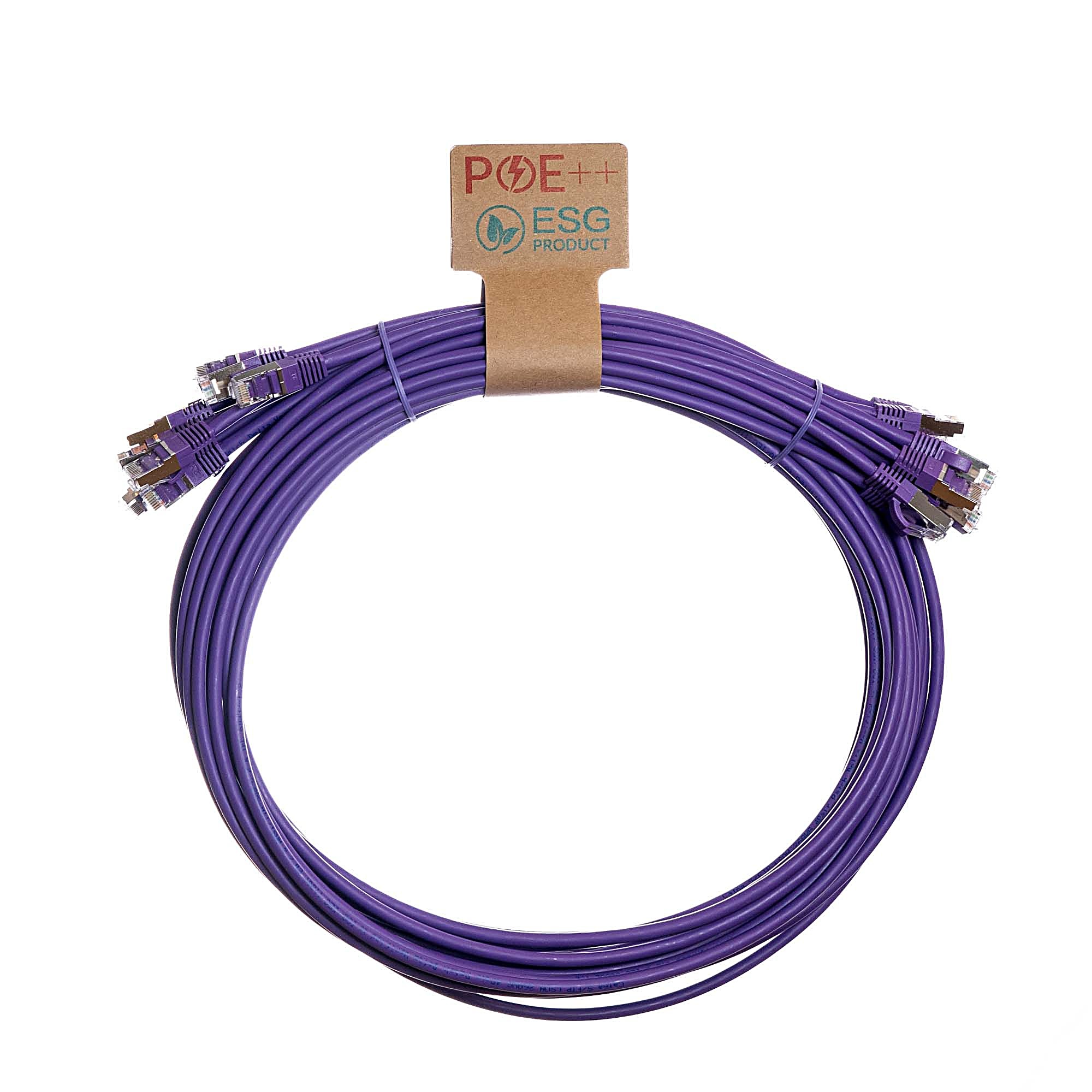 10x 1m Cat6a Patch Cable Violet S/FTP LSOH 26AWG Snagless