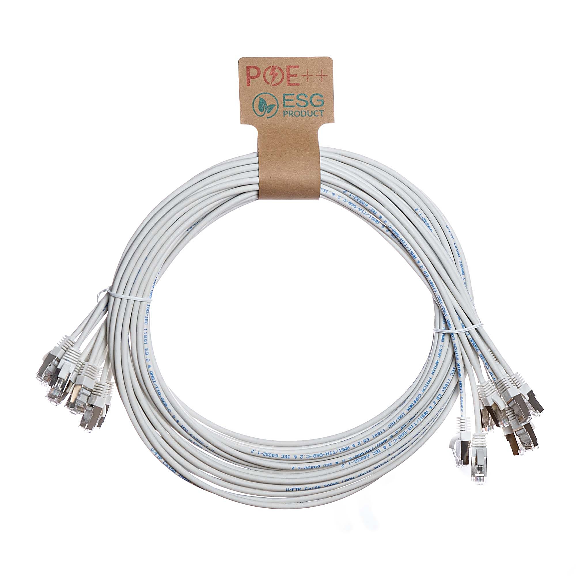 10x 3m Cat6a Patch Cable White S/FTP LSOH 26AWG Snagless